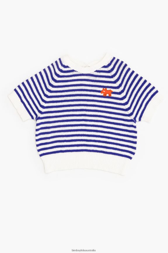 Clothing 4062VZ369 Blue And White Bimba Y Lola Striped Sweater