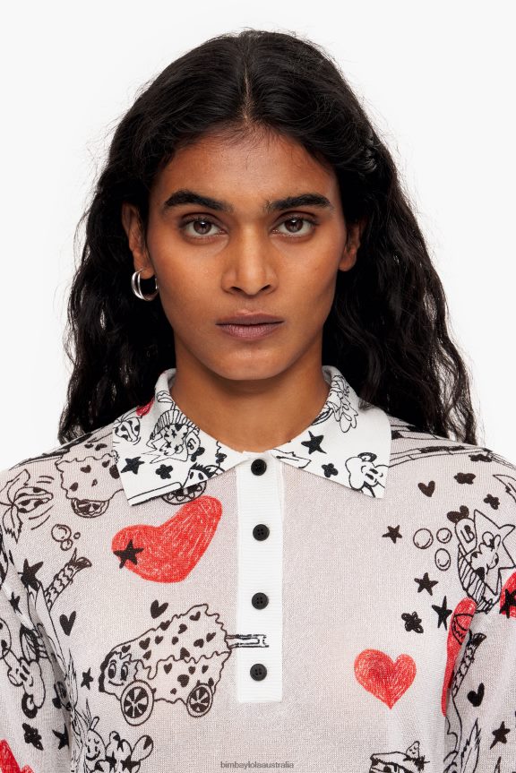 Clothing 4062VZ374 Nickname Bimba Y Lola Fitted Heart Polo Shirt