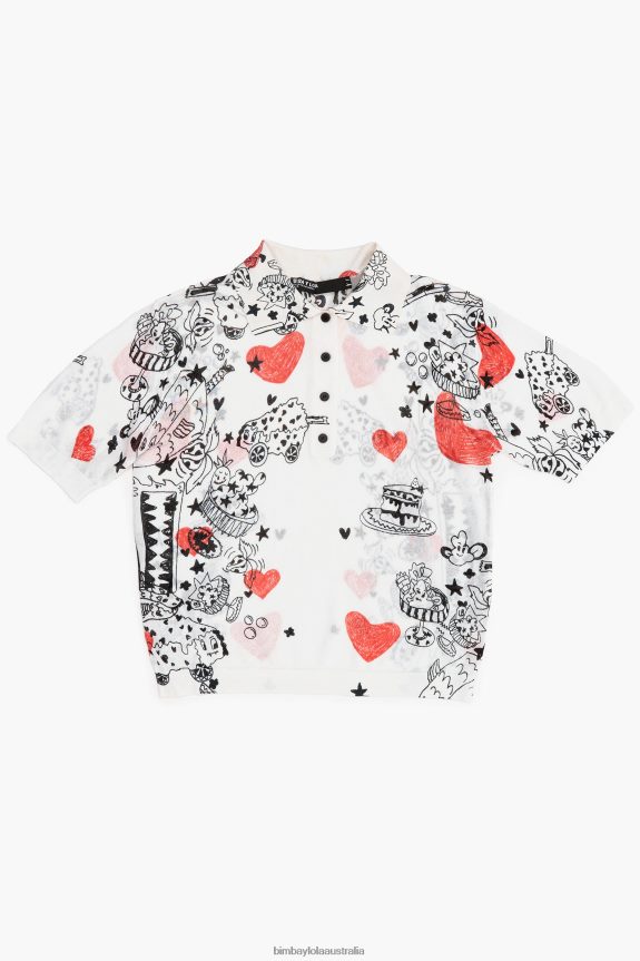 Clothing 4062VZ374 Nickname Bimba Y Lola Fitted Heart Polo Shirt