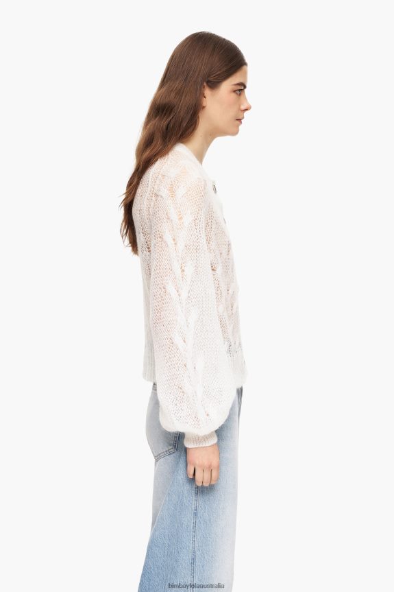 Clothing 4062VZ378 Ecru Bimba Y Lola Open-Knit Mohair Sweater