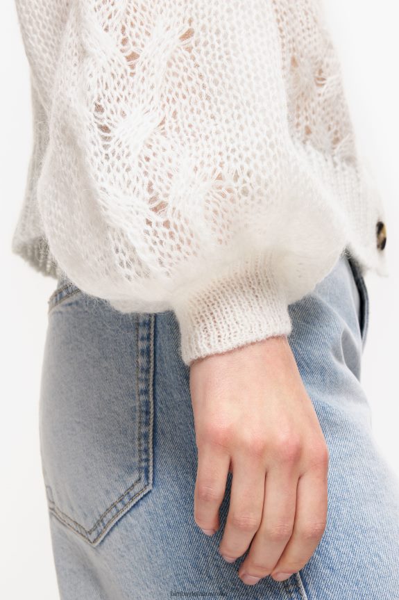 Clothing 4062VZ378 Ecru Bimba Y Lola Open-Knit Mohair Sweater