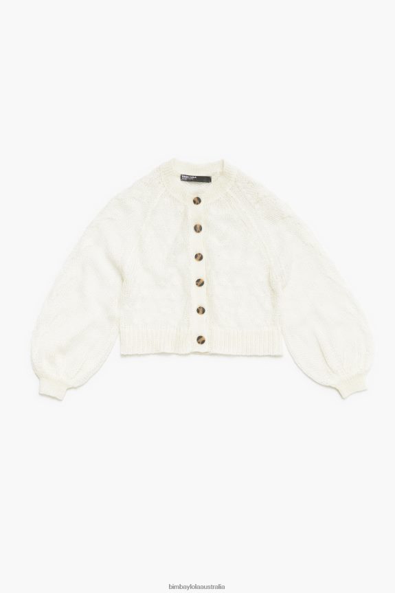 Clothing 4062VZ378 Ecru Bimba Y Lola Open-Knit Mohair Sweater