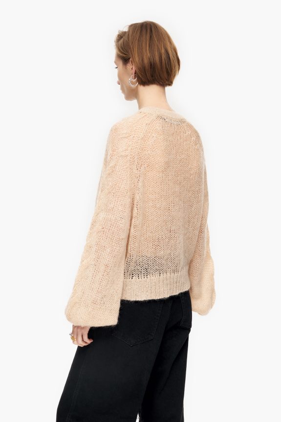 Clothing 4062VZ380 Sand Bimba Y Lola Open-Knit Mohair Sweater