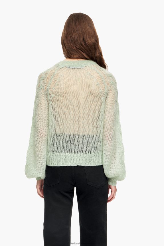 Clothing 4062VZ381 Mint Bimba Y Lola Mohair Open-Knit Sweater