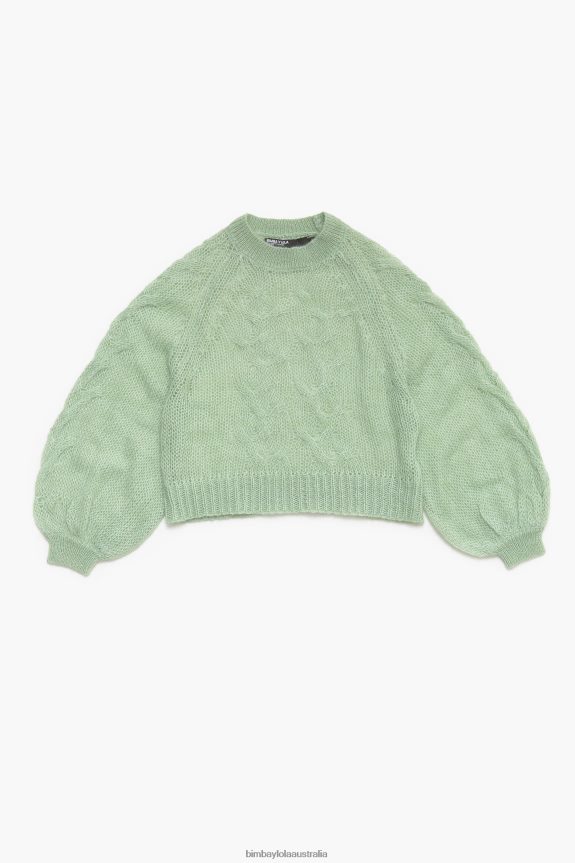 Clothing 4062VZ381 Mint Bimba Y Lola Mohair Open-Knit Sweater
