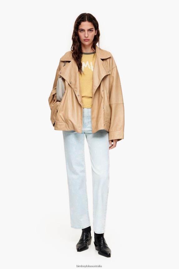 Clothing 4062VZ382 Yellow Bimba Y Lola Cotton Two-Tone Sweater