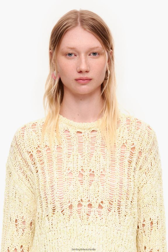 Clothing 4062VZ385 Lime Green Bimba Y Lola Openwork Sweater