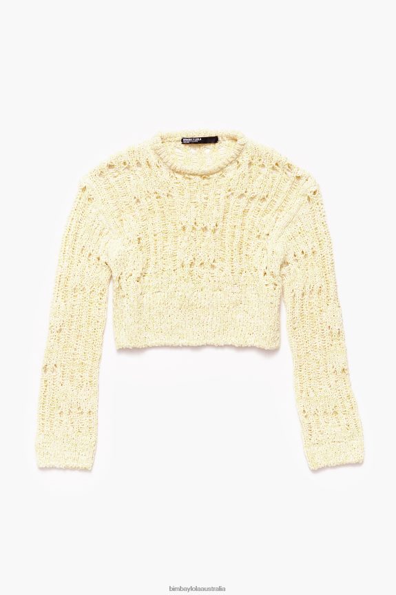 Clothing 4062VZ385 Lime Green Bimba Y Lola Openwork Sweater