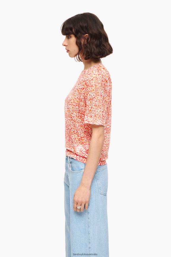 Clothing 4062VZ391 Nude Bimba Y Lola Flowers Full Print Linen Sweater