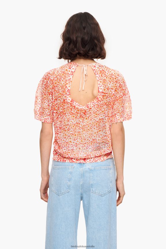 Clothing 4062VZ391 Nude Bimba Y Lola Flowers Full Print Linen Sweater
