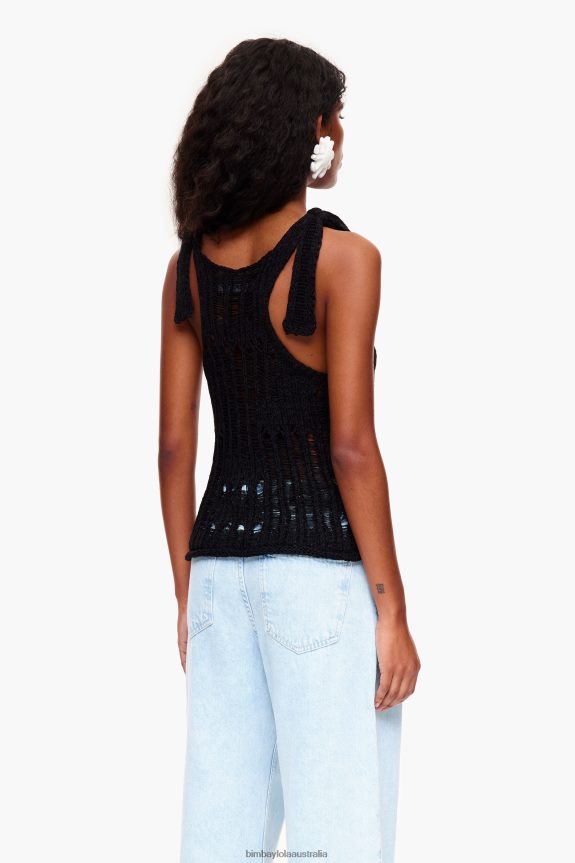 Clothing 4062VZ264 Black Bimba Y Lola Crochet Top