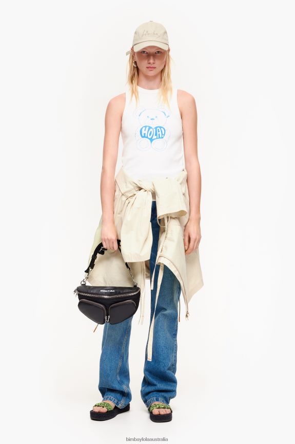 Clothing 4062VZ274 Ivory Bimba Y Lola Bear Logo Top