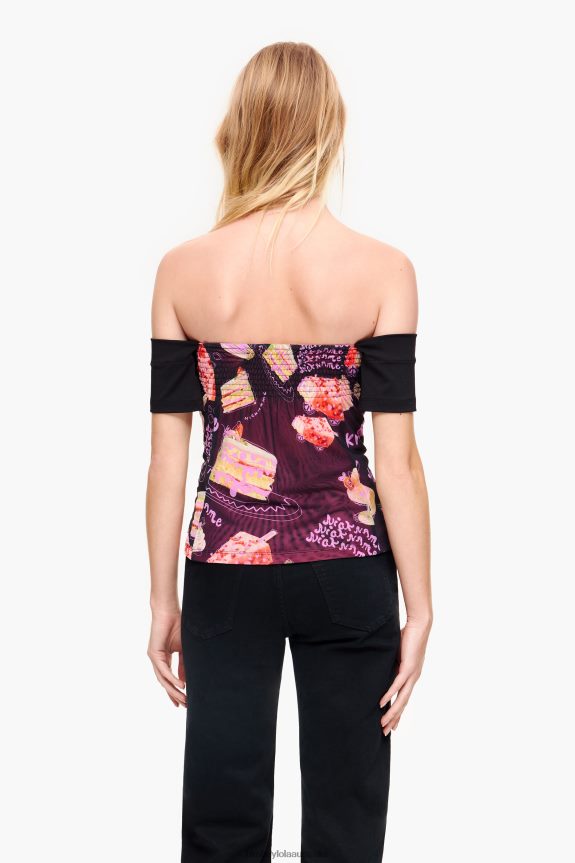 Clothing 4062VZ342 Black Bimba Y Lola Nickname Photo Print Top
