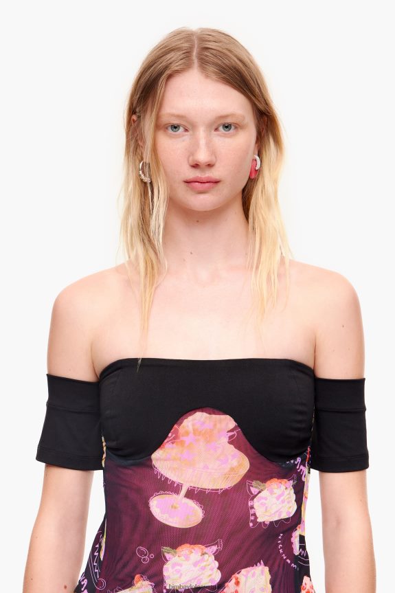 Clothing 4062VZ342 Black Bimba Y Lola Nickname Photo Print Top