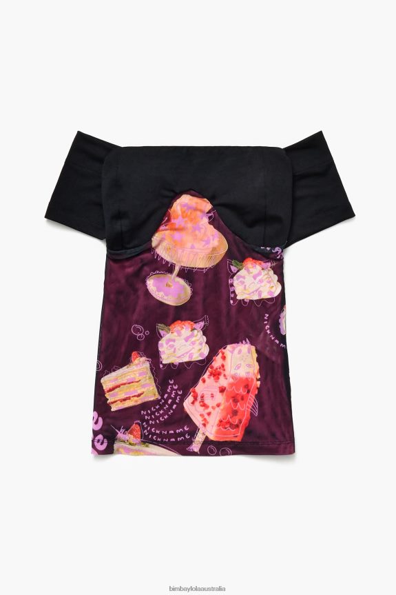 Clothing 4062VZ342 Black Bimba Y Lola Nickname Photo Print Top