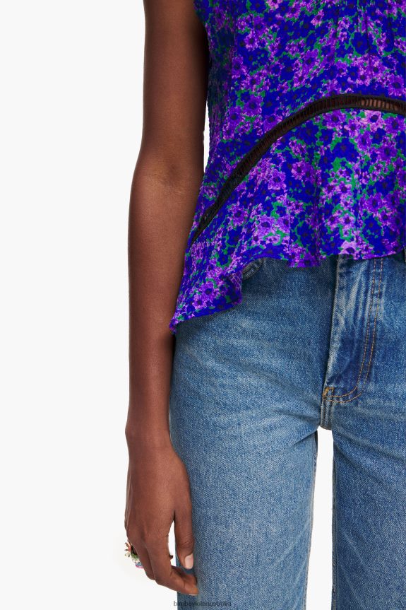 Clothing 4062VZ345 Flowers Bimba Y Lola Full Print Mini Top