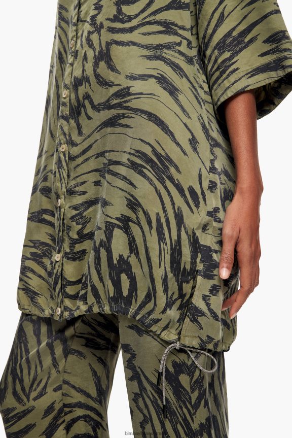 Clothing 4062VZ323 Khaki Bimba Y Lola Oversize Butterfly Wing Print Shirt