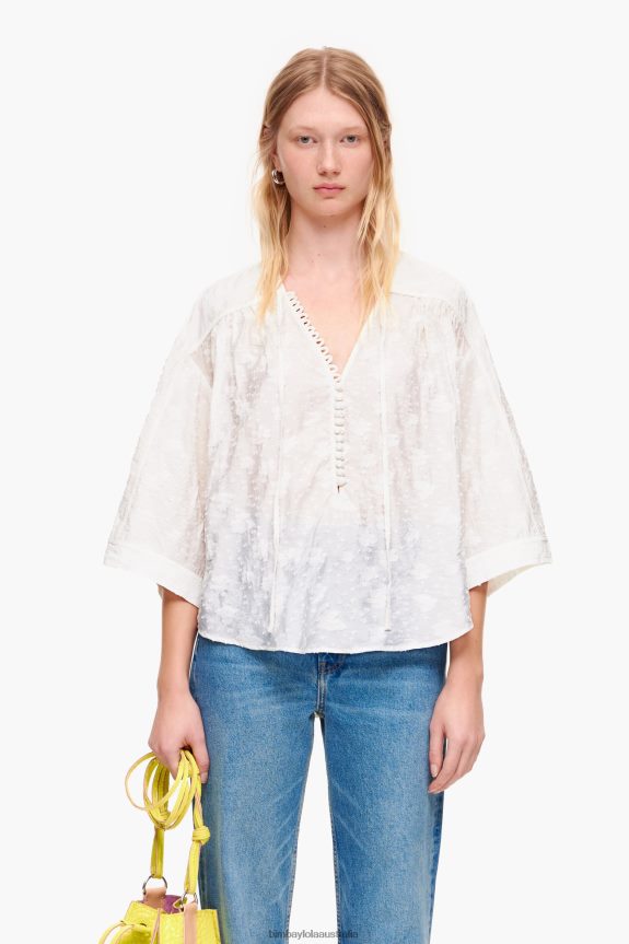 Clothing 4062VZ325 Floral Bimba Y Lola Short Jacquard Blouse