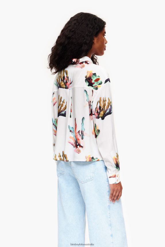 Clothing 4062VZ330 Ivory Bimba Y Lola Coral Print Shirt
