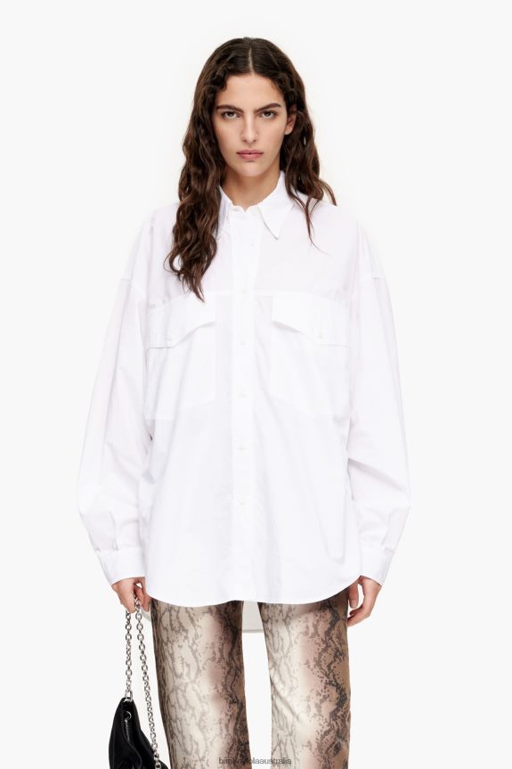 Clothing 4062VZ333 White Bimba Y Lola Poplin Oversize Shirt