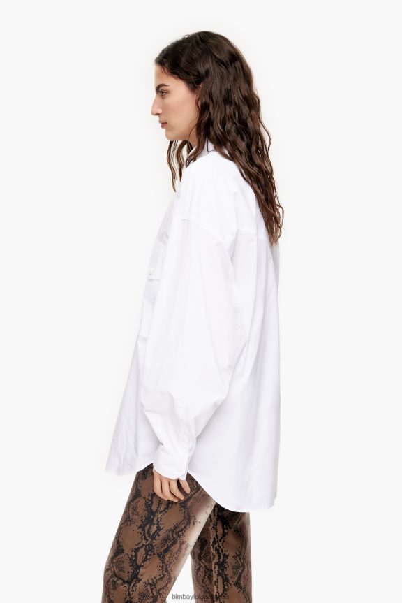 Clothing 4062VZ333 White Bimba Y Lola Poplin Oversize Shirt