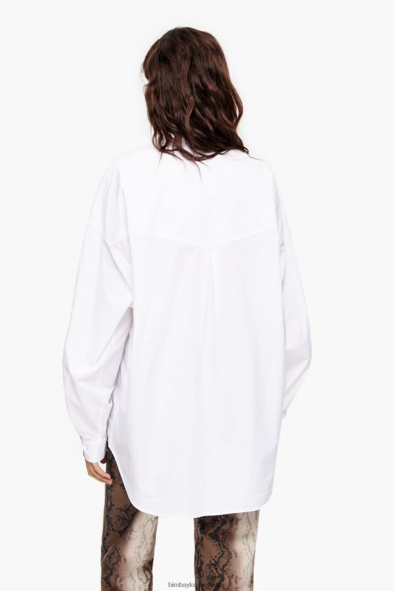 Clothing 4062VZ333 White Bimba Y Lola Poplin Oversize Shirt