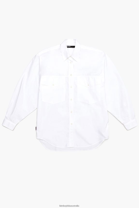 Clothing 4062VZ333 White Bimba Y Lola Poplin Oversize Shirt