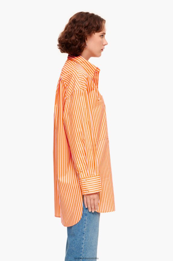 Clothing 4062VZ334 Orange Bimba Y Lola Striped Oversize Shirt