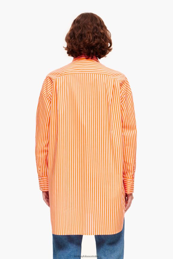 Clothing 4062VZ334 Orange Bimba Y Lola Striped Oversize Shirt