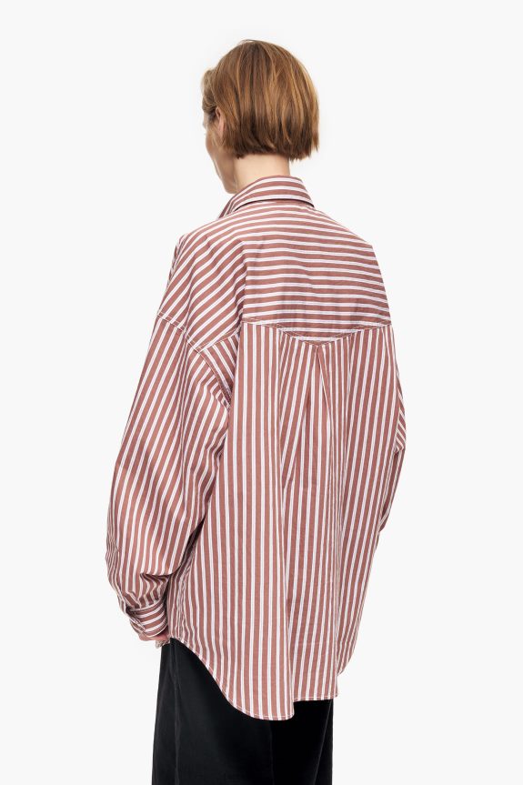 Clothing 4062VZ335 Brown Bimba Y Lola Poplin Oversize Shirt