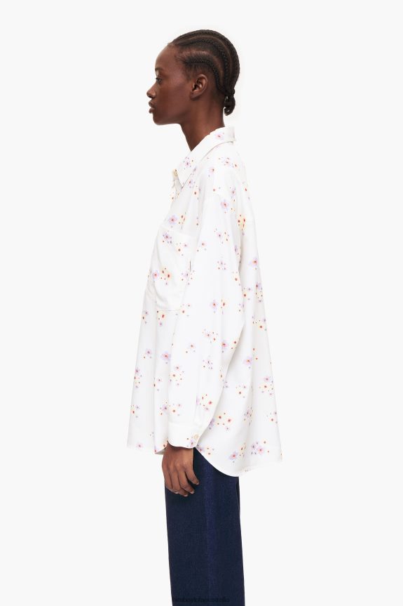 Clothing 4062VZ337 White Bimba Y Lola Acrylic Flowers Print Shirt