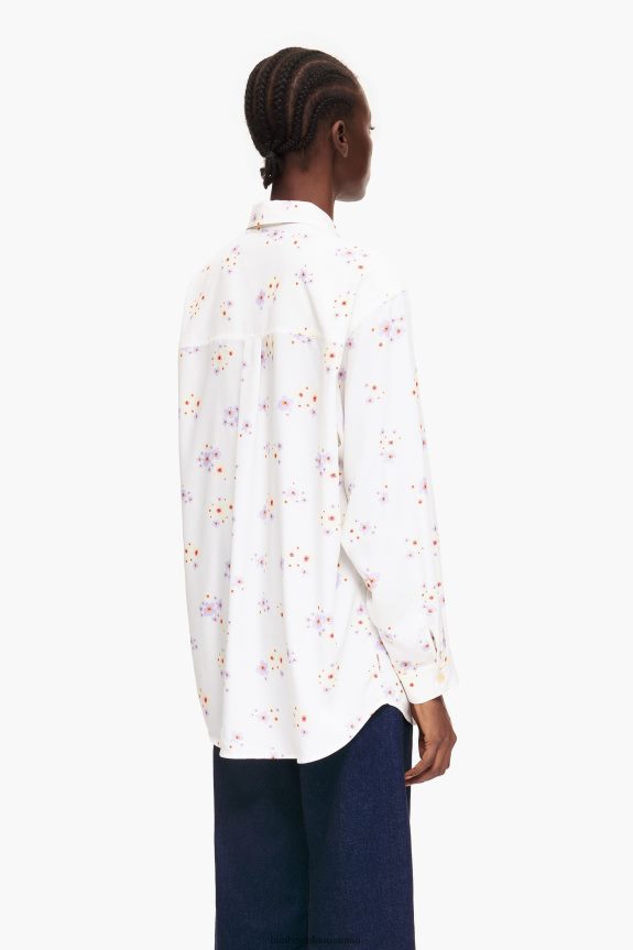 Clothing 4062VZ337 White Bimba Y Lola Acrylic Flowers Print Shirt