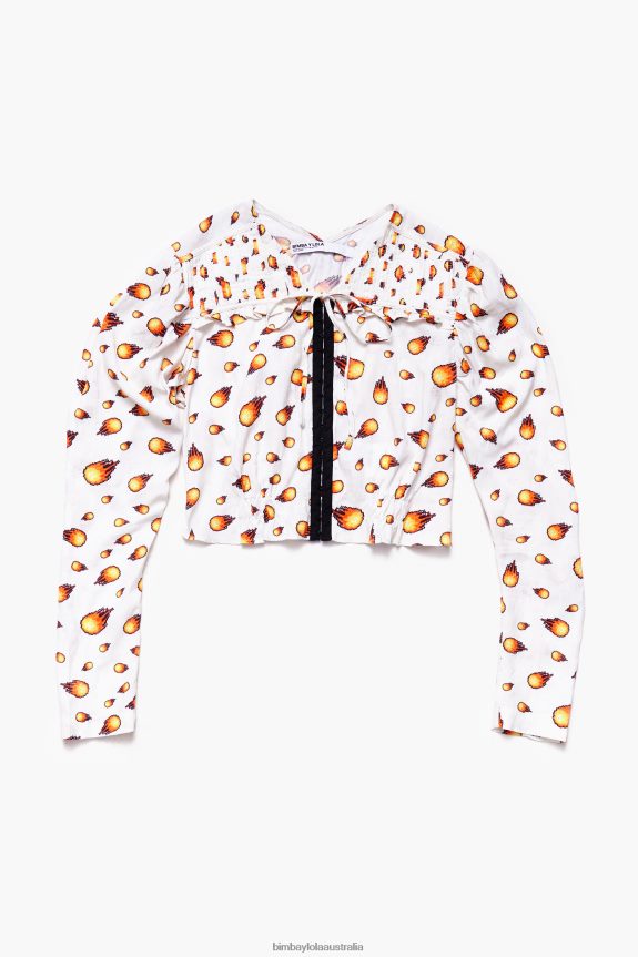 Clothing 4062VZ343 Ivory Bimba Y Lola Short Fire Blouse