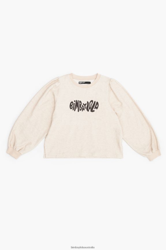 Clothing 4062VZ496 Sand Bimba Y Lola Boxy Logo Sweatshirt