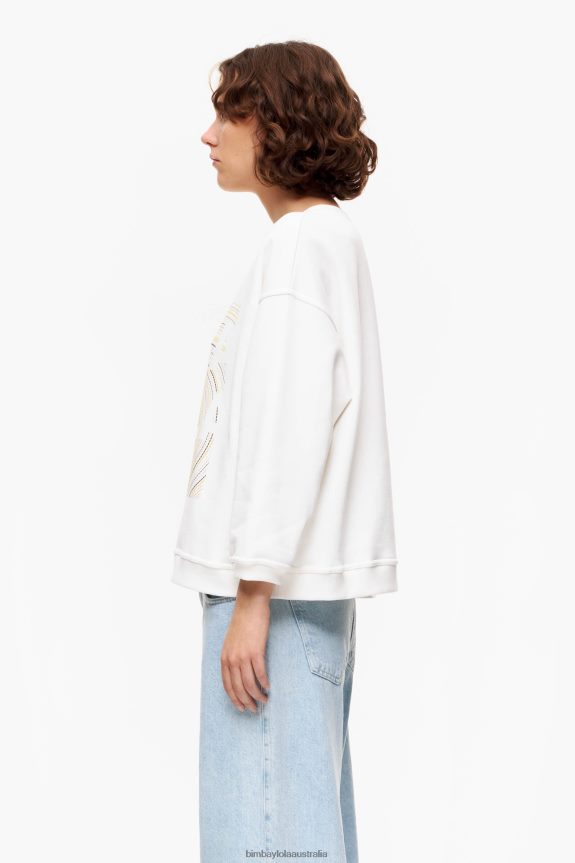 Clothing 4062VZ503 Ivory Bimba Y Lola Logo Print Sweatshirt