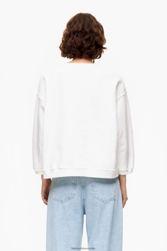 Clothing 4062VZ503 Ivory Bimba Y Lola Logo Print Sweatshirt