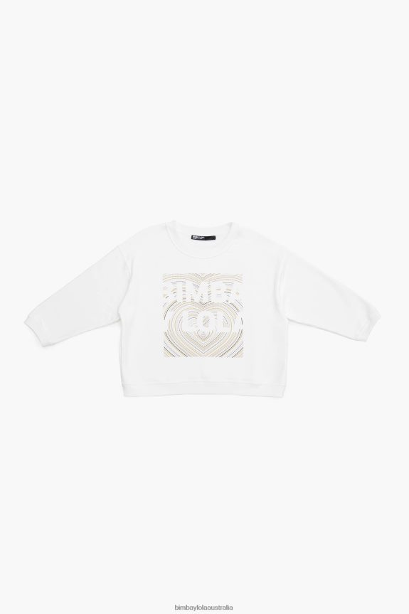 Clothing 4062VZ503 Ivory Bimba Y Lola Logo Print Sweatshirt