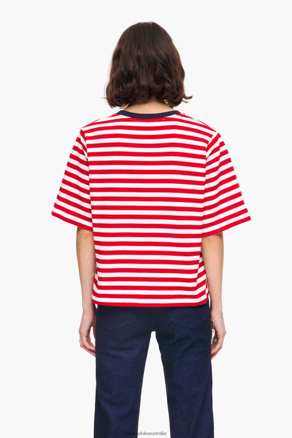 Clothing 4062VZ250 Red Bimba Y Lola Striped Dog T-Shirt