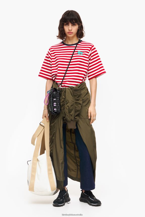 Clothing 4062VZ250 Red Bimba Y Lola Striped Dog T-Shirt