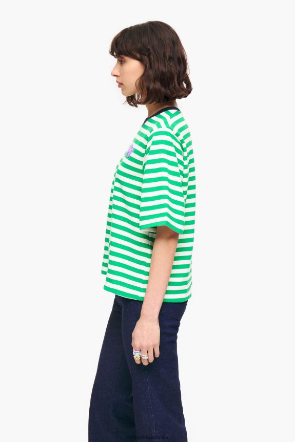 Clothing 4062VZ256 Green Bimba Y Lola Striped Dog T-Shirt