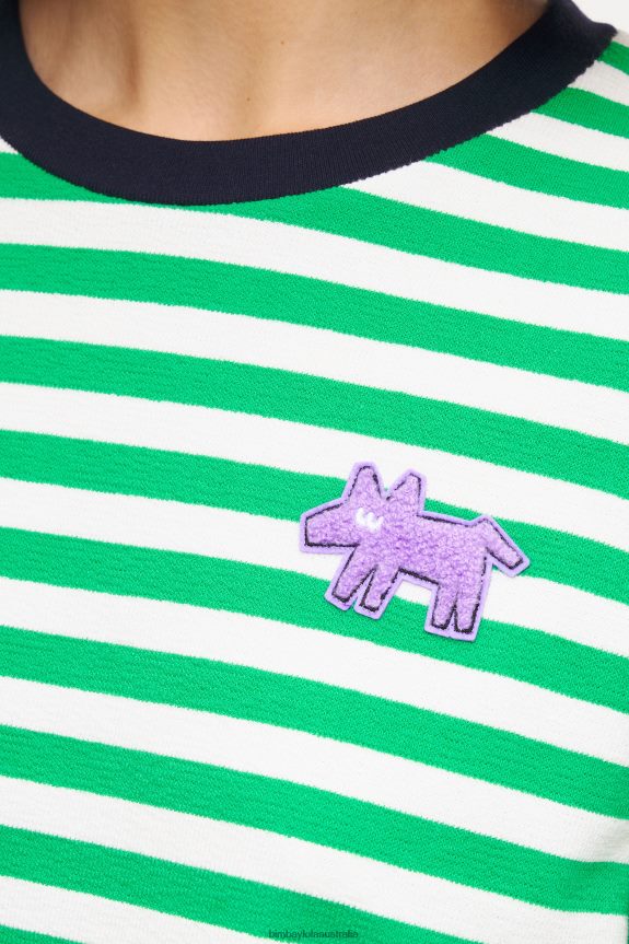 Clothing 4062VZ256 Green Bimba Y Lola Striped Dog T-Shirt