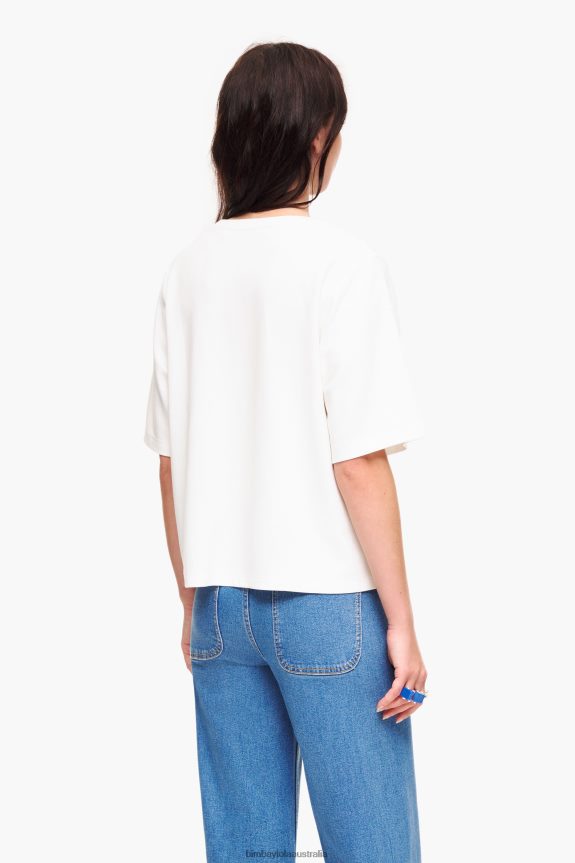 Clothing 4062VZ257 Ivory Bimba Y Lola Ponte Di Roma Short T-Shirt
