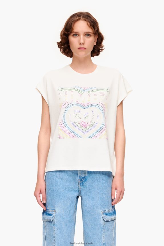 Clothing 4062VZ260 Ivory Bimba Y Lola Pencil Logo T-Shirt