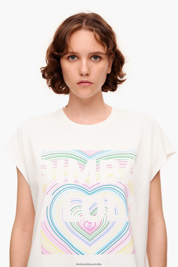 Clothing 4062VZ260 Ivory Bimba Y Lola Pencil Logo T-Shirt