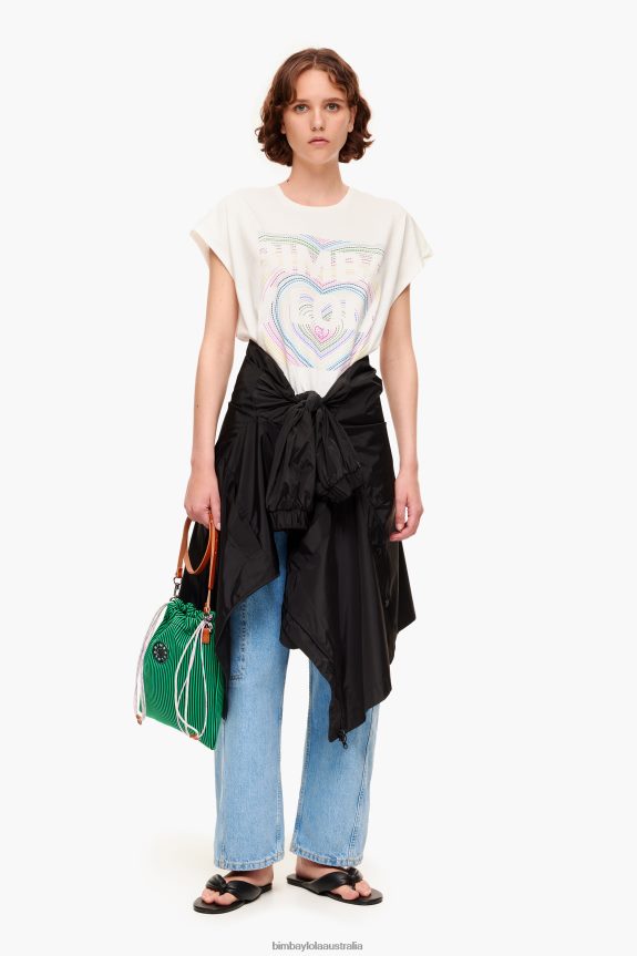 Clothing 4062VZ260 Ivory Bimba Y Lola Pencil Logo T-Shirt