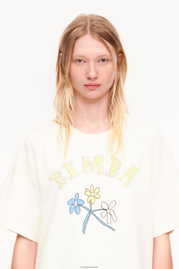 Clothing 4062VZ269 Vanilla Bimba Y Lola Cotton Flower Logo T-Shirt