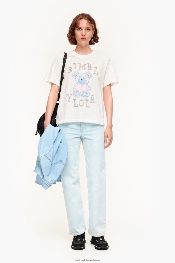 Clothing 4062VZ270 Ivory Bimba Y Lola Logo Bear T-Shirt