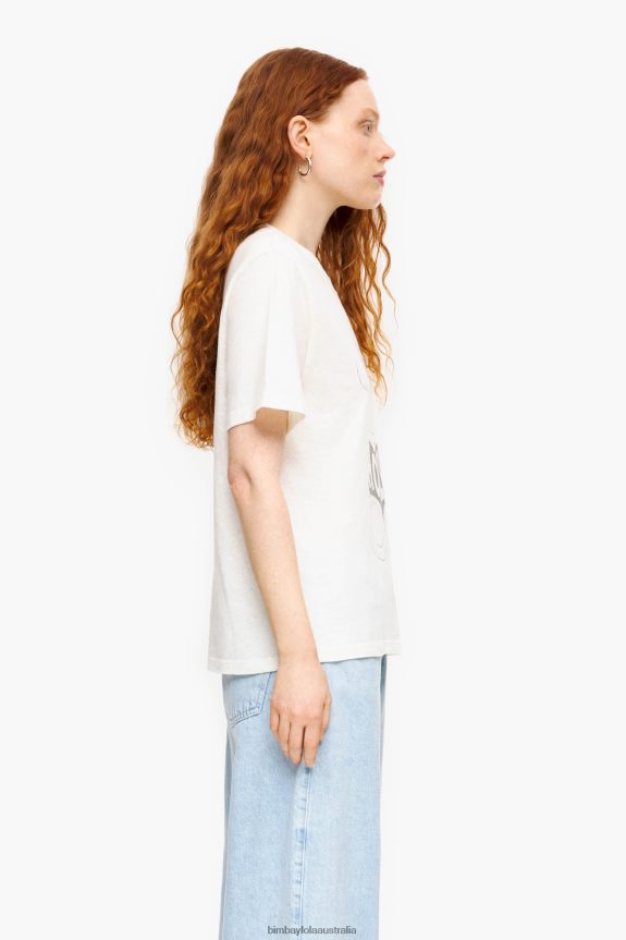 Clothing 4062VZ271 Ecru Bimba Y Lola Panda Bear Print T-Shirt