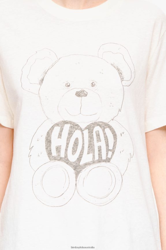Clothing 4062VZ271 Ecru Bimba Y Lola Panda Bear Print T-Shirt
