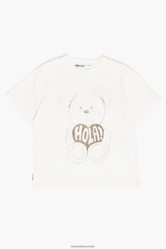 Clothing 4062VZ271 Ecru Bimba Y Lola Panda Bear Print T-Shirt
